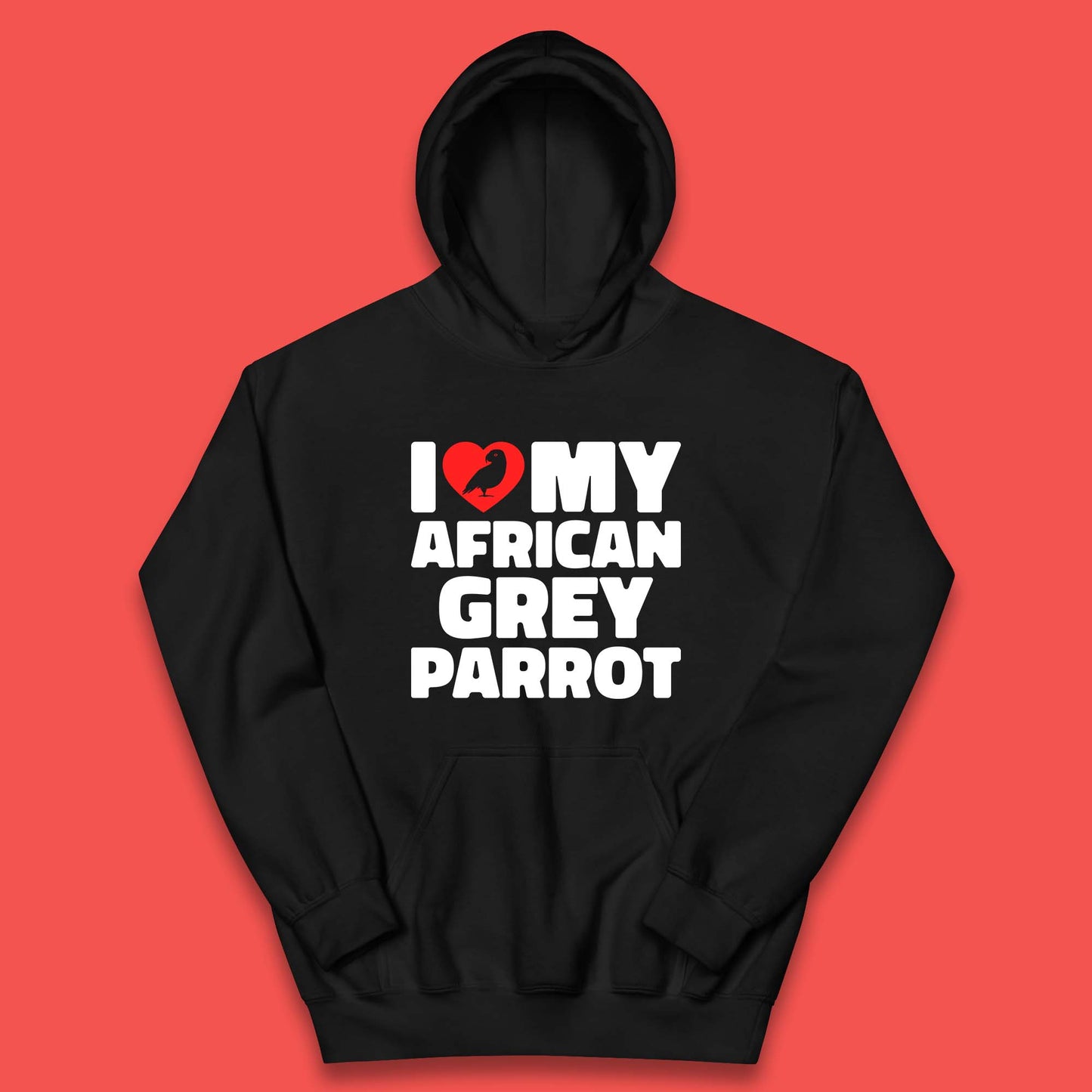 I Love My African Grey Parrot Pet Bird Lovers Parrot Lovers Kids Hoodie