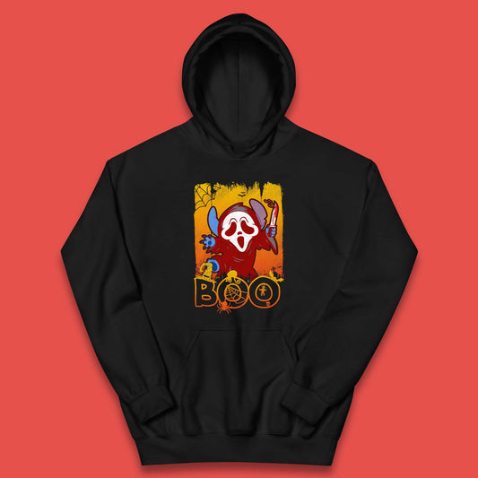 Stitch Scream Ghostface Disney Halloween Horror Movie  Disney Lilo & Stitch Kids Hoodie