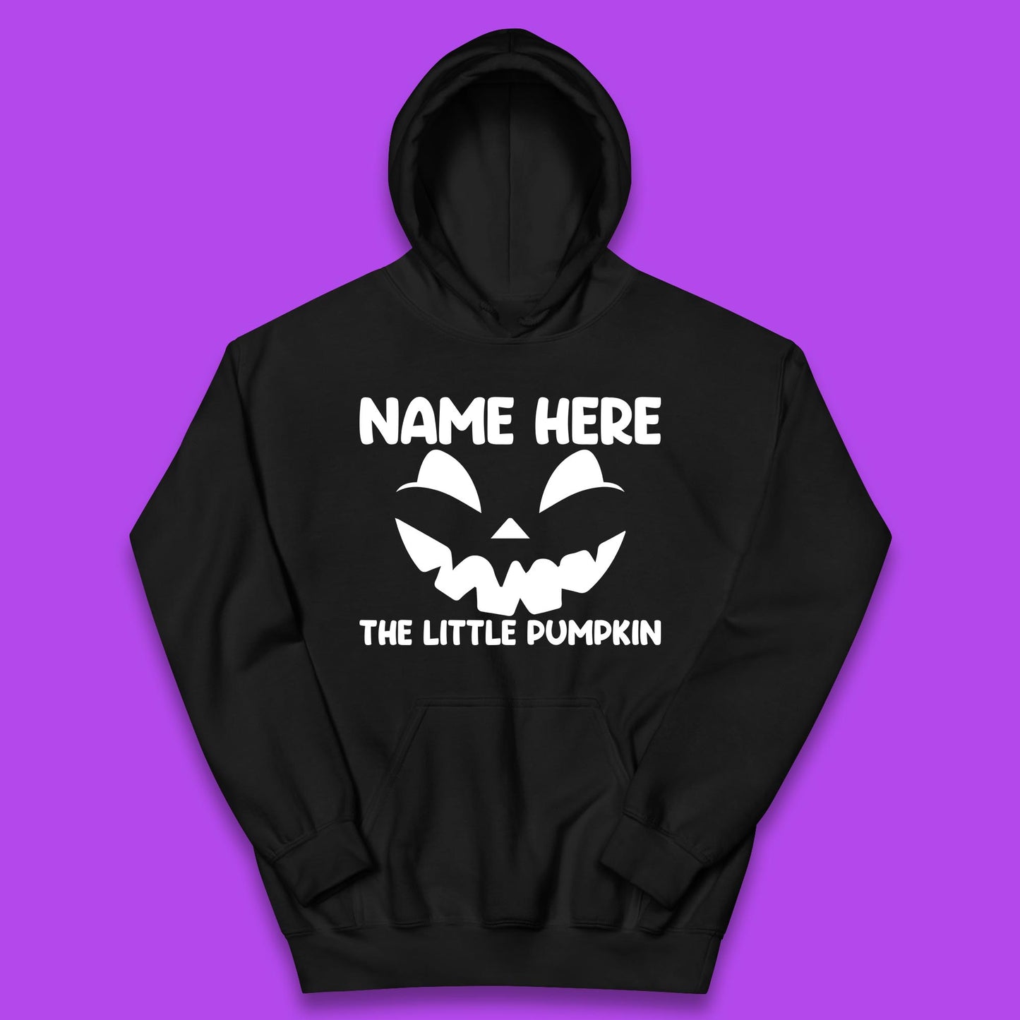 Personalised Your Name Here The Little Pumpkin Jack O Lantern Scary Spooky Face Kids Hoodie
