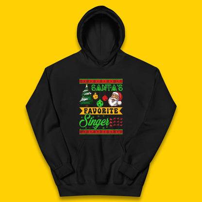 Santa's Favorite Singer Christmas Kids Hoodie