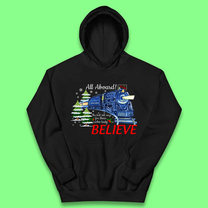 All Abroad Believe Christmas Train Kids Hoodie