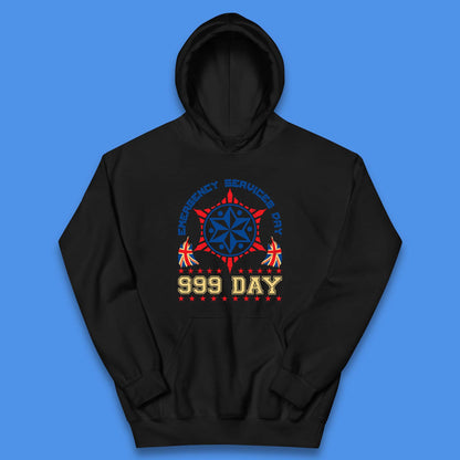 Emergency Services Day 999 Days United Kingdom Annual Holiday Emergency Services First Responder Kids Hoodie