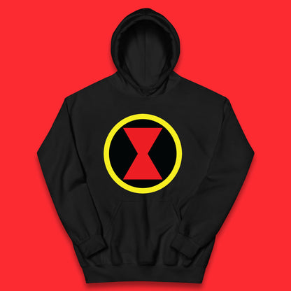 Black Widow Diy Black Symbol Logo Marvel Avengers Superhero Marvel Comics Gift for Marvel Fan Kids Hoodie