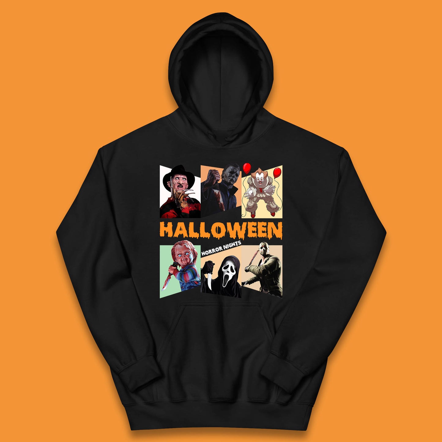 Halloween Horror Nights Horror Movie Characters Halloween Villians Serial Killers Kids Hoodie