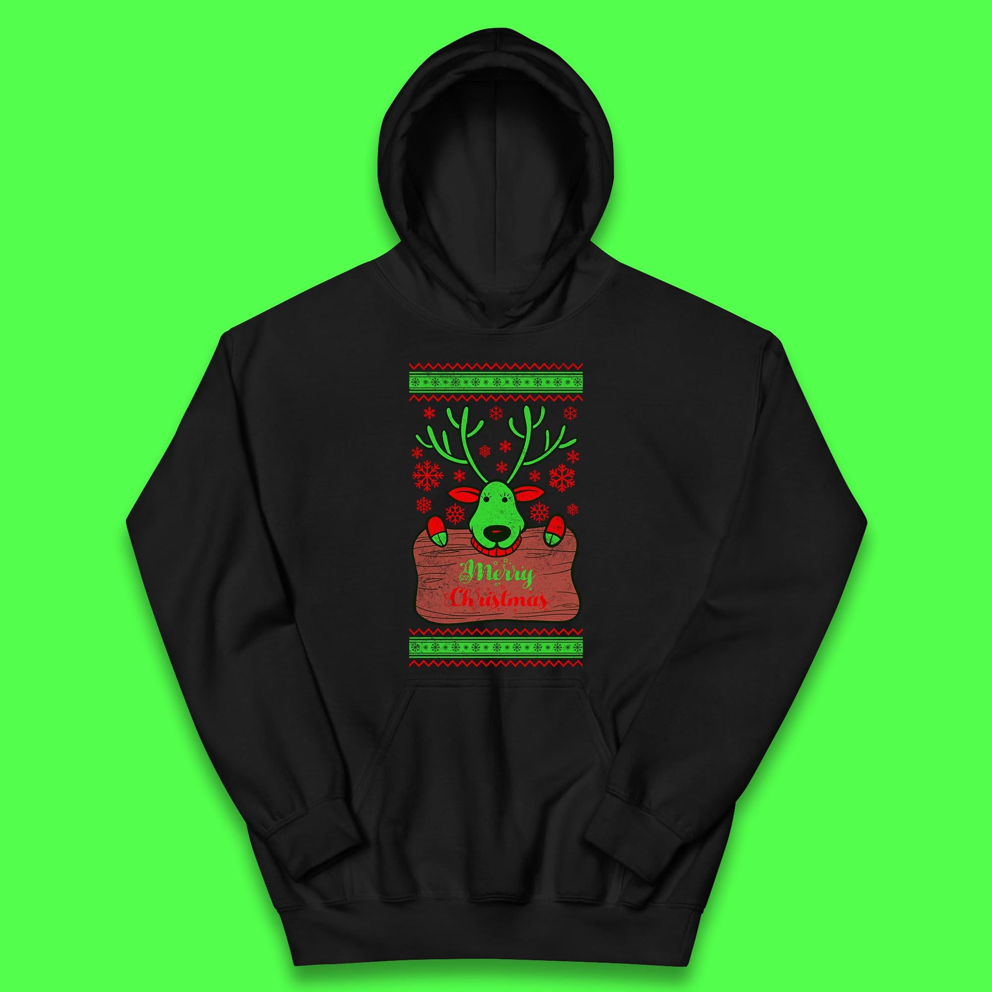 merry christmas reindeer hoodie