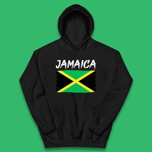 Jamaica Distressed Flag Country In The Caribbean Jamaican Flag Patriotism Kids Hoodie