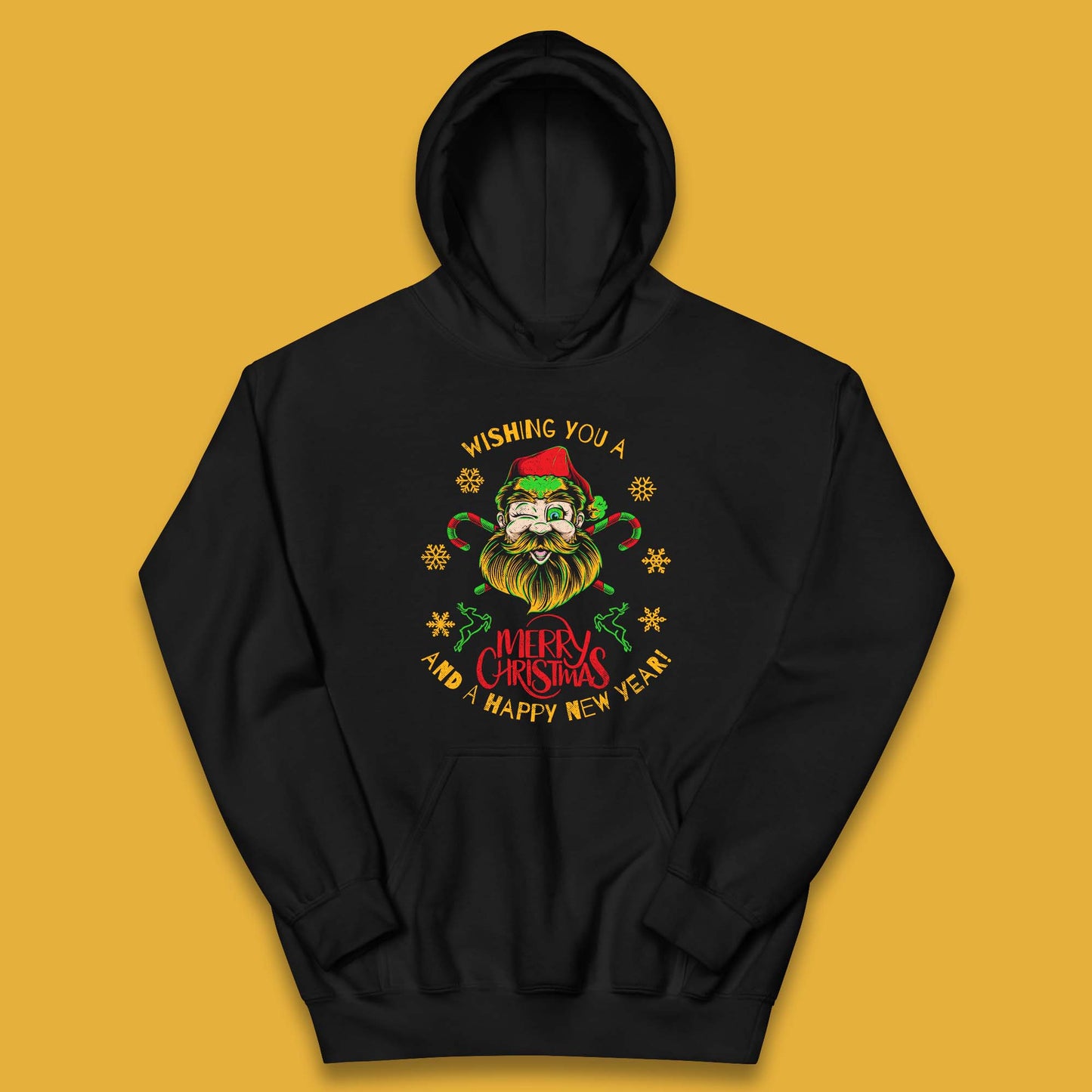winking santa hoodie