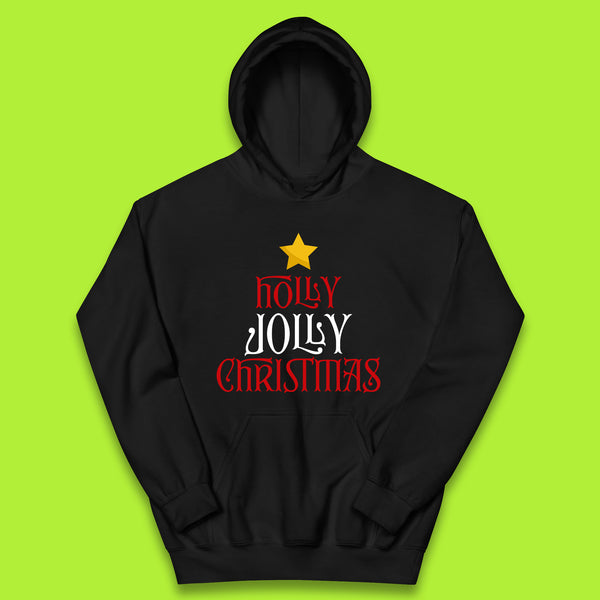 Holly Jolly Christmas Vibes Christmas Tree Festive Merry Xmas Kids Hoodie