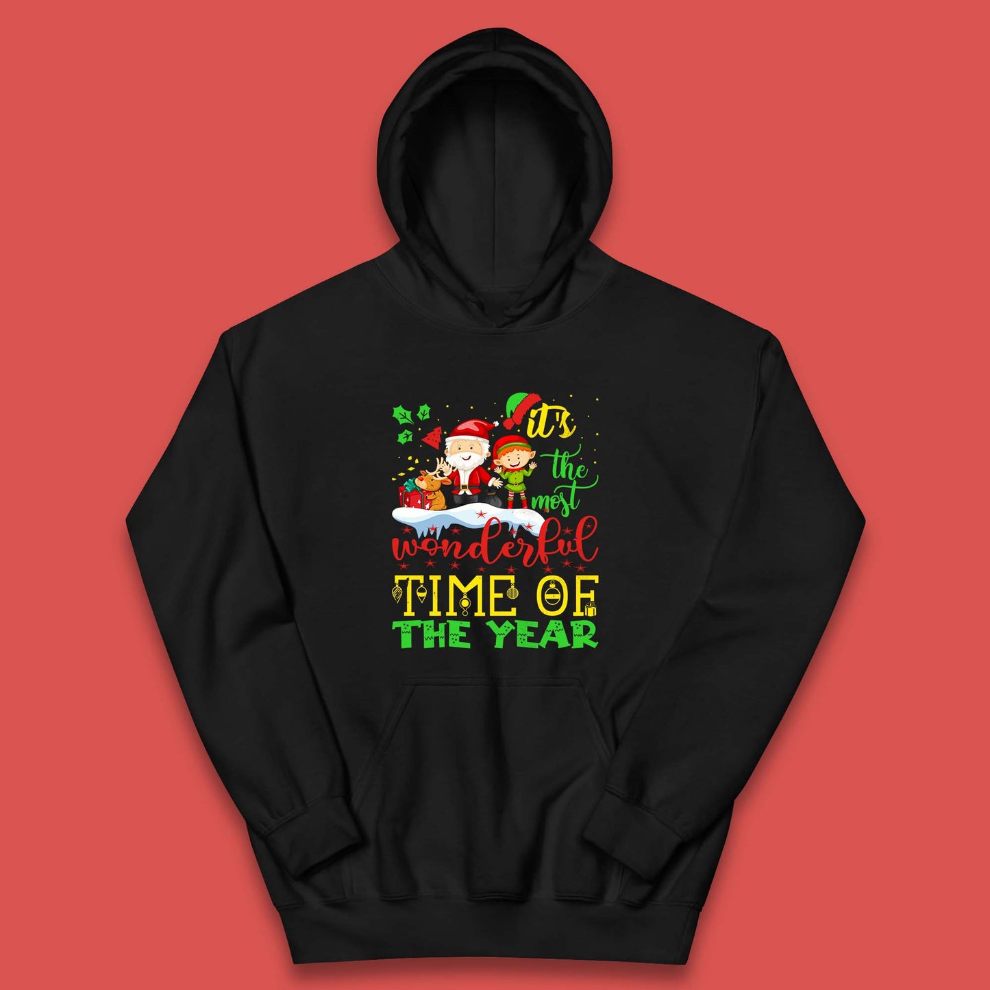 santa reindeer and elf hoodie