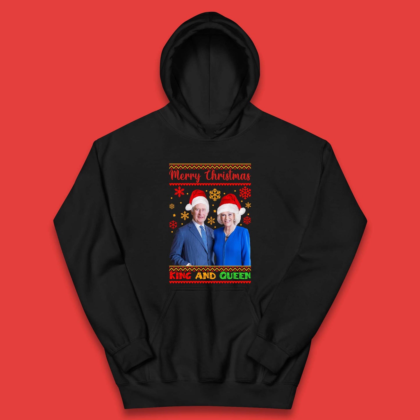 King And Queen Christmas Kids Hoodie