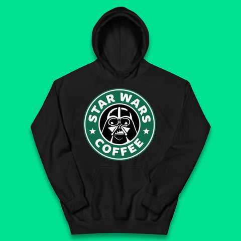 Sci-fi Action Adventure Movie Character Darth Vader Star Wars Coffee Starbucks Coffee Spoof Star Wars 46th Anniversary Kids Hoodie