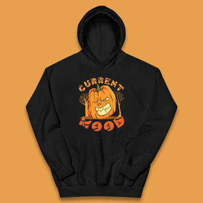 Current Mood Halloween Pumpkin Evil Scary Smile Horror Jack-o-Lantern Kids Hoodie