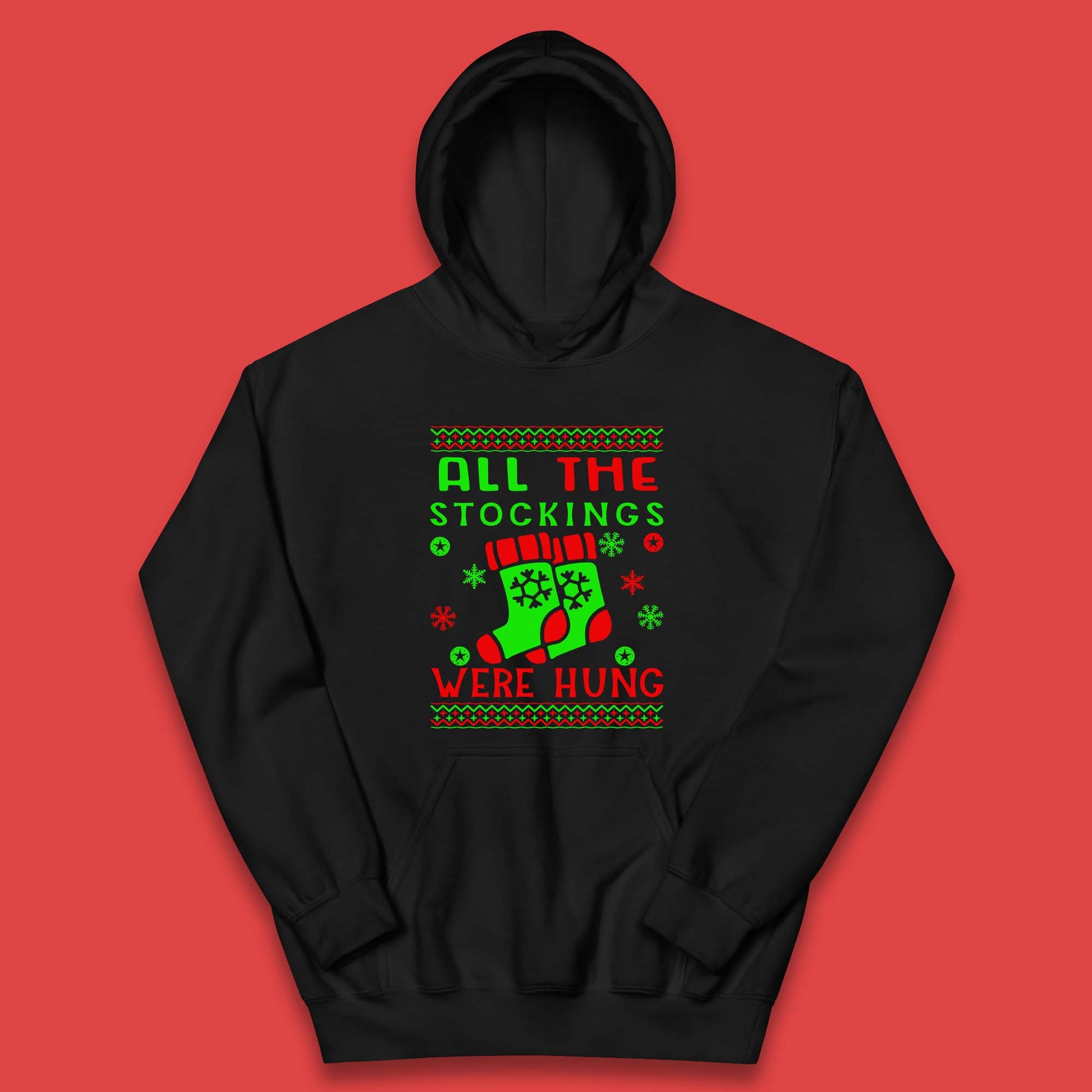 christmas socks all the stocking were hung hoodie