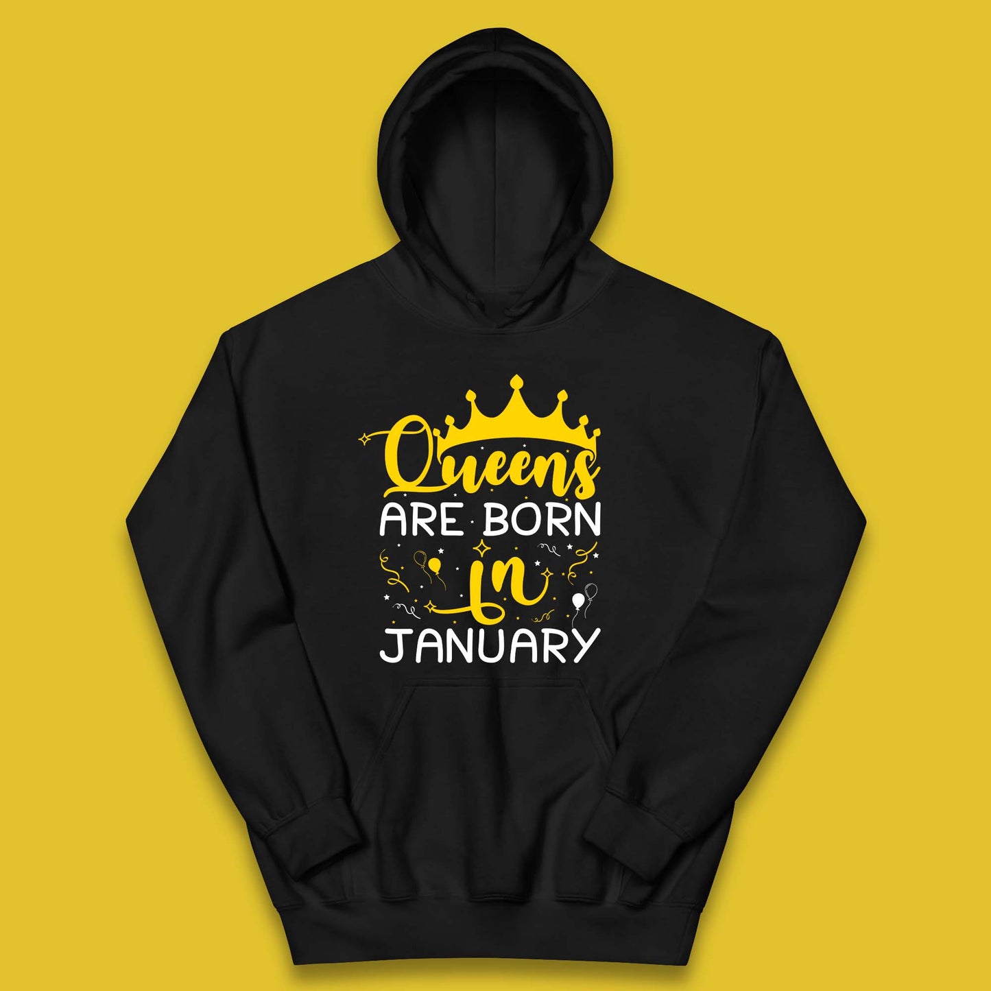 Queens Are Born In January Kids Hoodie