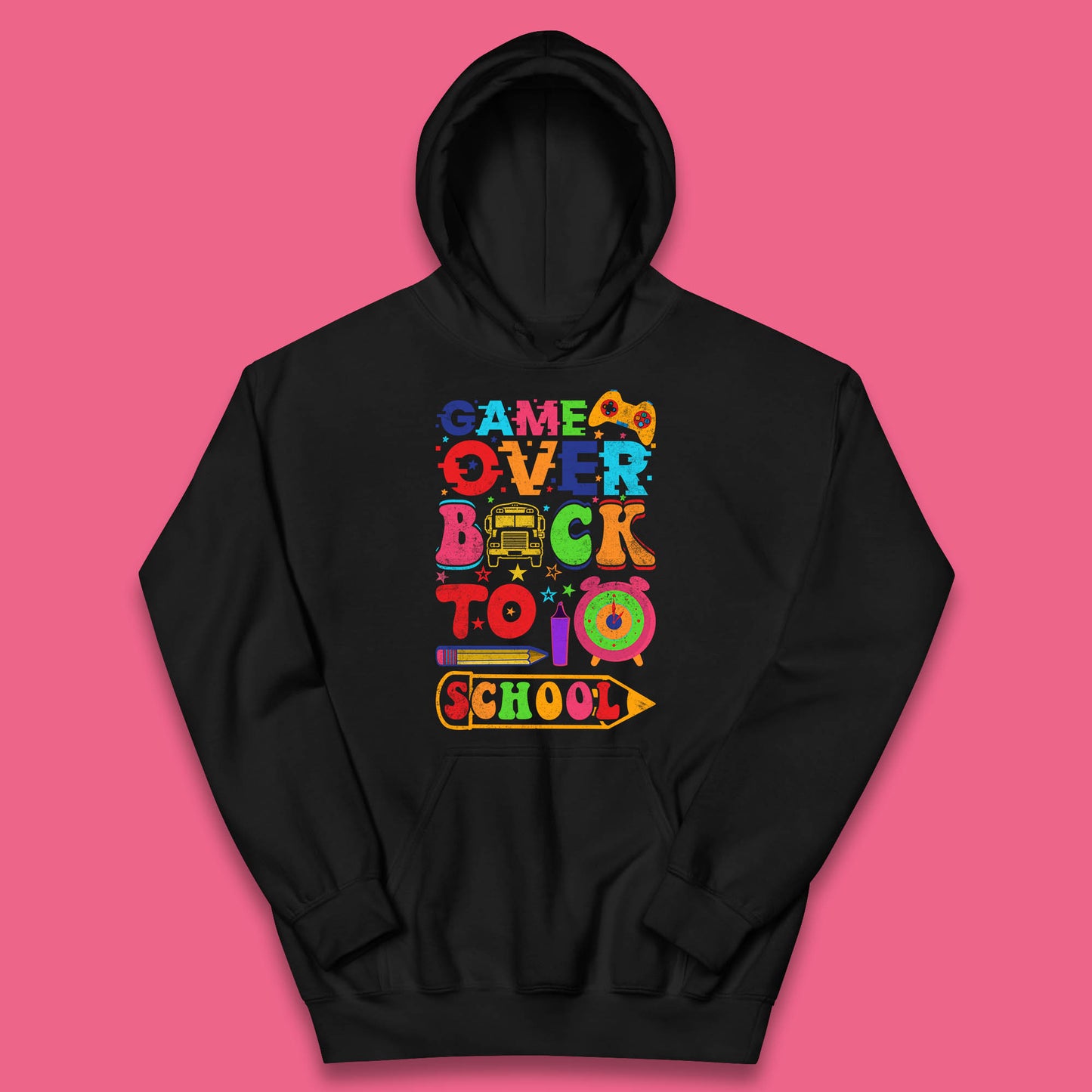 Game Over Back To School Gaming Lover Colorful School Costume Gift Kids Hoodie