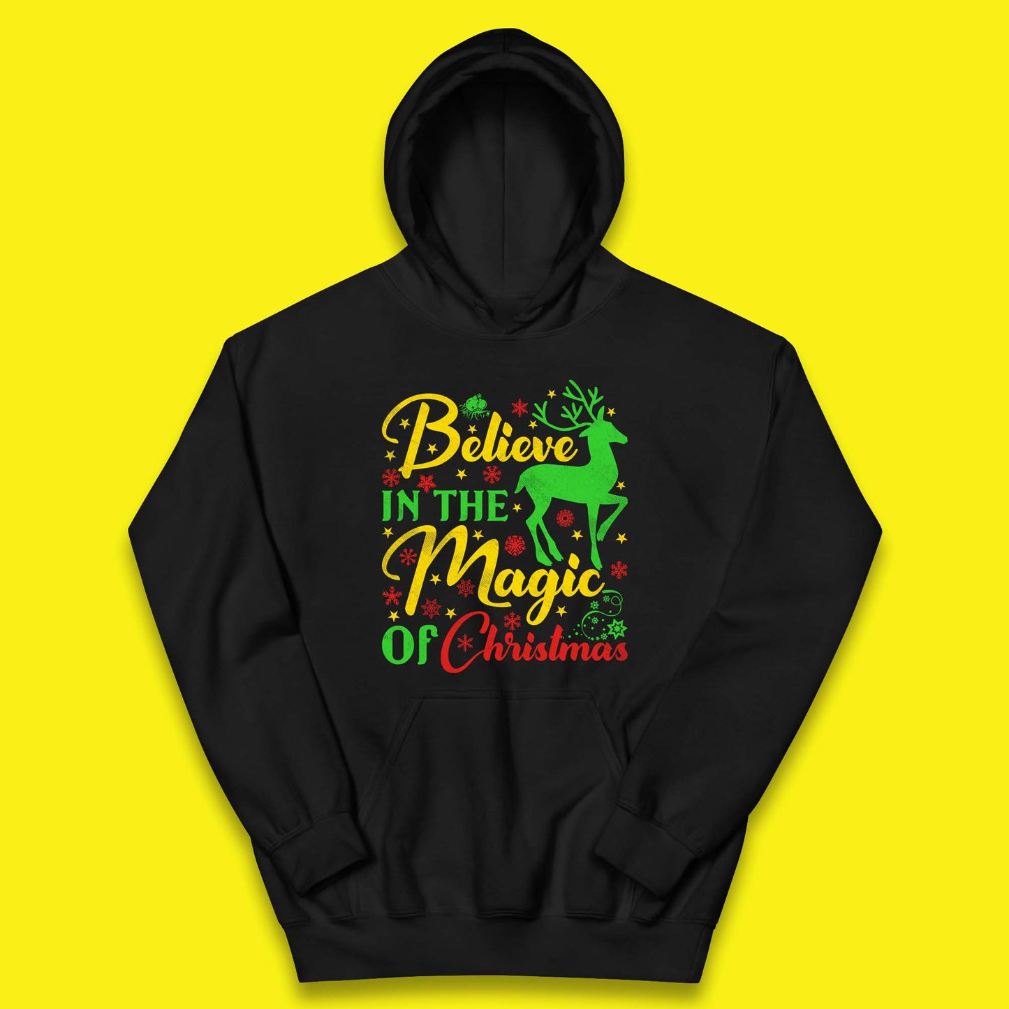 believe in the magic of christmas reindeer hoodie