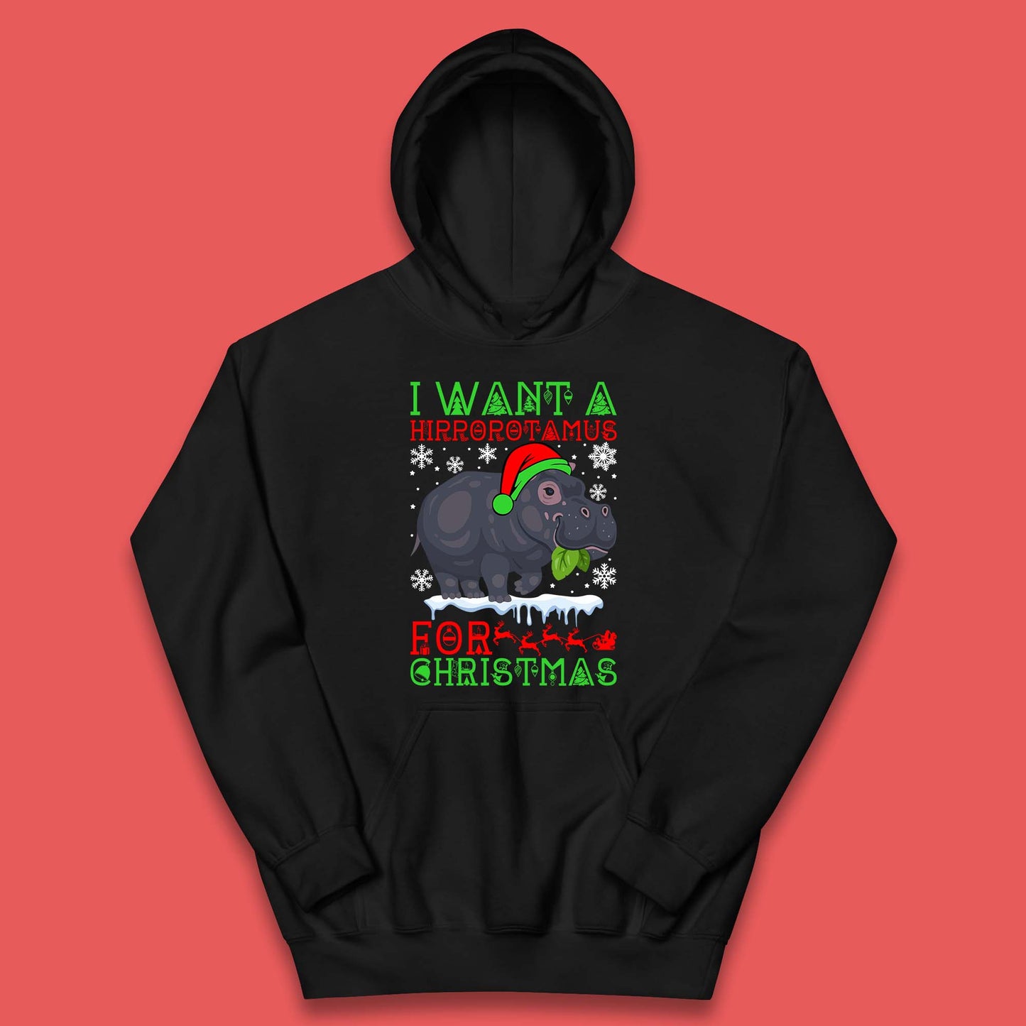 I Want A Hippopotamus For Christmas Kids Hoodie