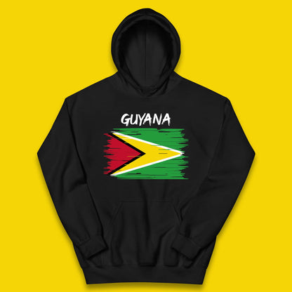 Guyana Flag Distressed Guyanese Flag Country In South America Kids Hoodie