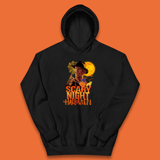 Scary Night Halloween Freddy Krueger Horror Movie Character Spooky Season Kids Hoodie