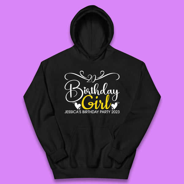 Personalised Birthday Girl Your Name And Birthday Year Funny Birthday Party Kids Hoodie