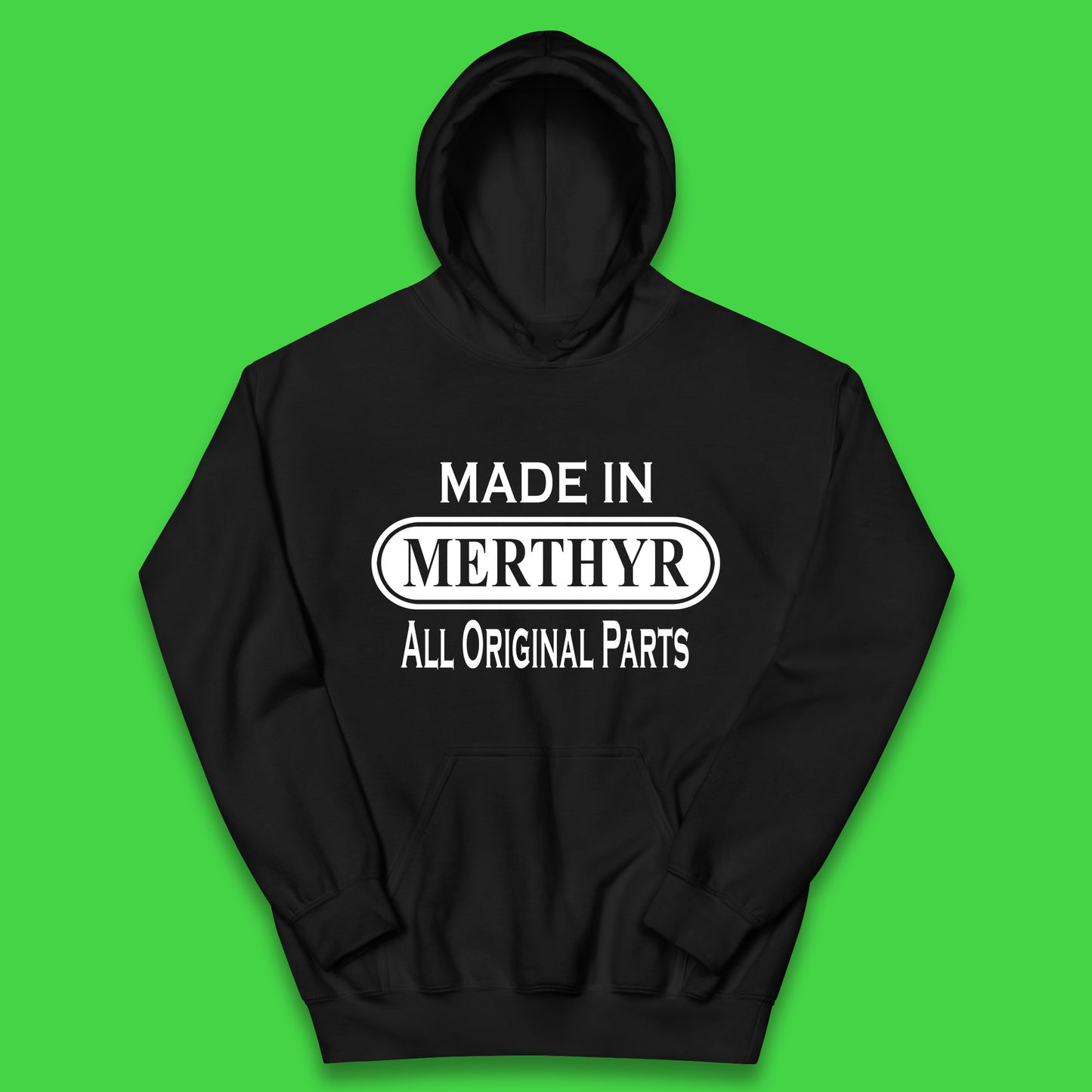 Made In Merthyr All Original Parts Vintage Retro Birthday Merthyr Tydfil Town In Wales Kids Hoodie