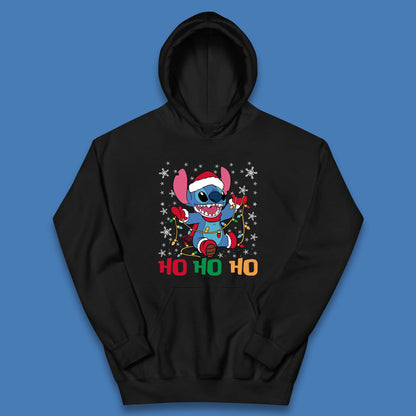 Happy Santa Stitch Christmas Kids Hoodie