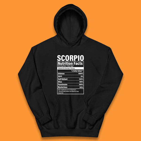 Scorpio Nutrition Facts Kids Hoodie