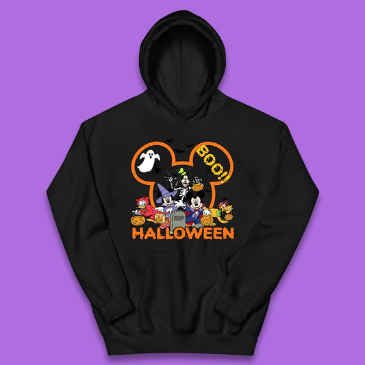 Disney Halloween Mickey Mouse Minnie Mouse Boo Ghost Friends Donald Duck Pluto Goofy Cartoon Disneyland Trip Kids Hoodie