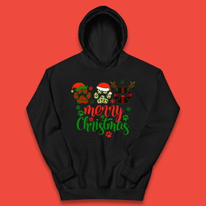 dog & cat paws christmas hoodie