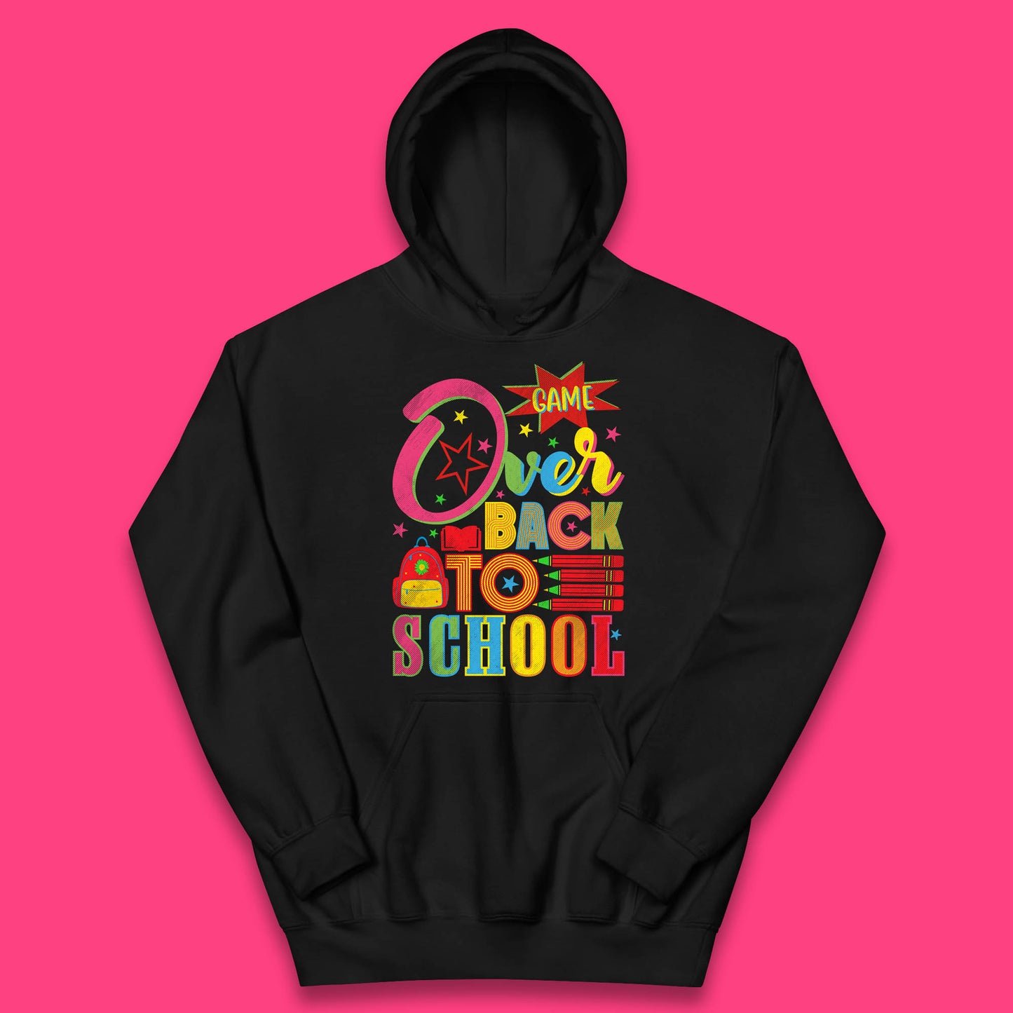 Game Over Back To School Gaming Lover Colorful School Costume Welcome Back to Learning Experience Kids Hoodie