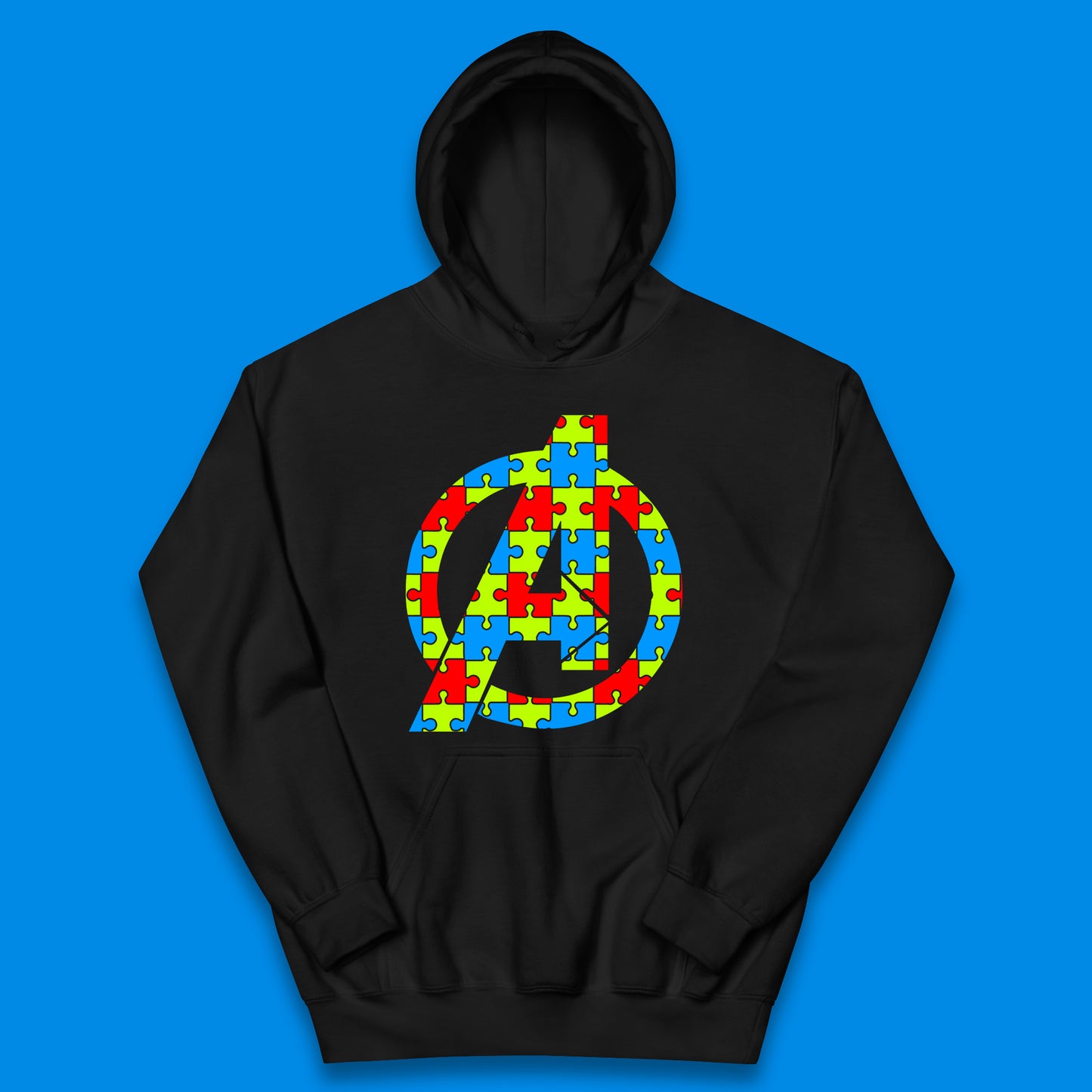 Marvel Avengers Autism Avenger Logo Autism Awareness Day Superhero Autism Is Your Super Power Kids Hoodie