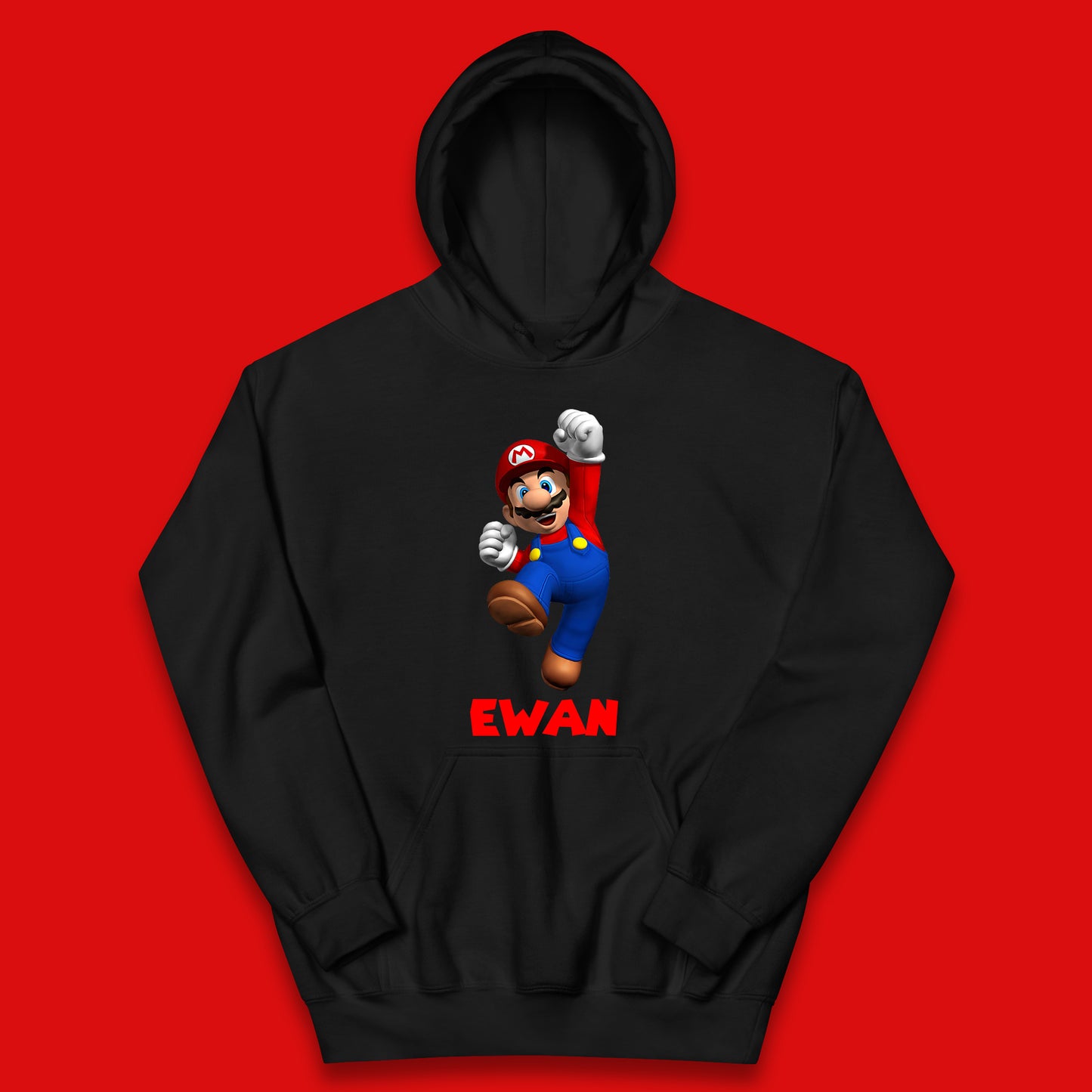 Personalised Your Name Super Mario Jumping Funny Game Lovers Players Mario Bro Retro Gaming Kids Hoodie
