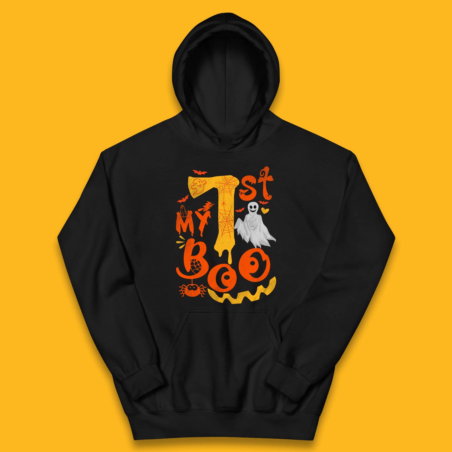 My 1st Boo Halloween Horror Scary Boo Ghost Creepy Spooky Season Kids Hoodie