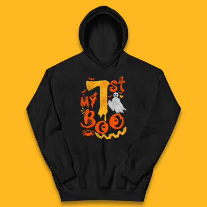 My 1st Boo Halloween Horror Scary Boo Ghost Creepy Spooky Season Kids Hoodie