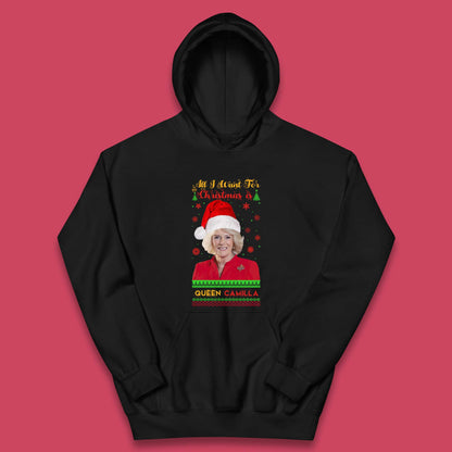 Queen Camilla Christmas Kids Hoodie