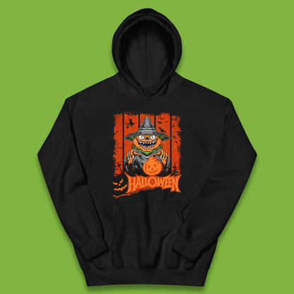Halloween Pumpkin Head Scarecrow Jack O Lantern Pumpkin Head Horror Scary Vintage Retro Kids Hoodie
