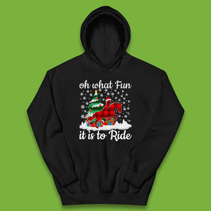 horse riding christmas kids hoodie