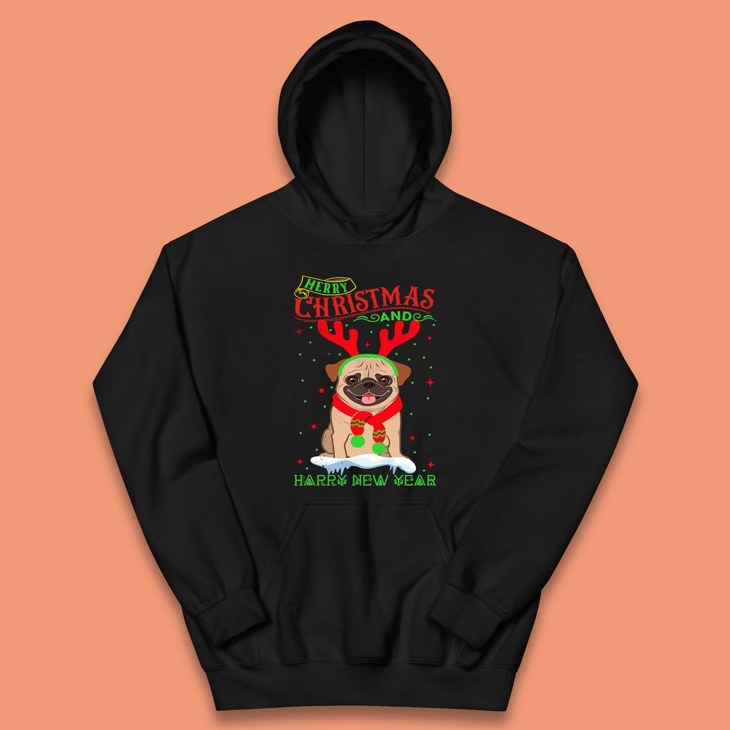 christmas pug dog hoodie