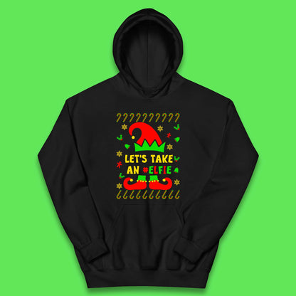 Let's Take An Elfie Christmas Kids Hoodie