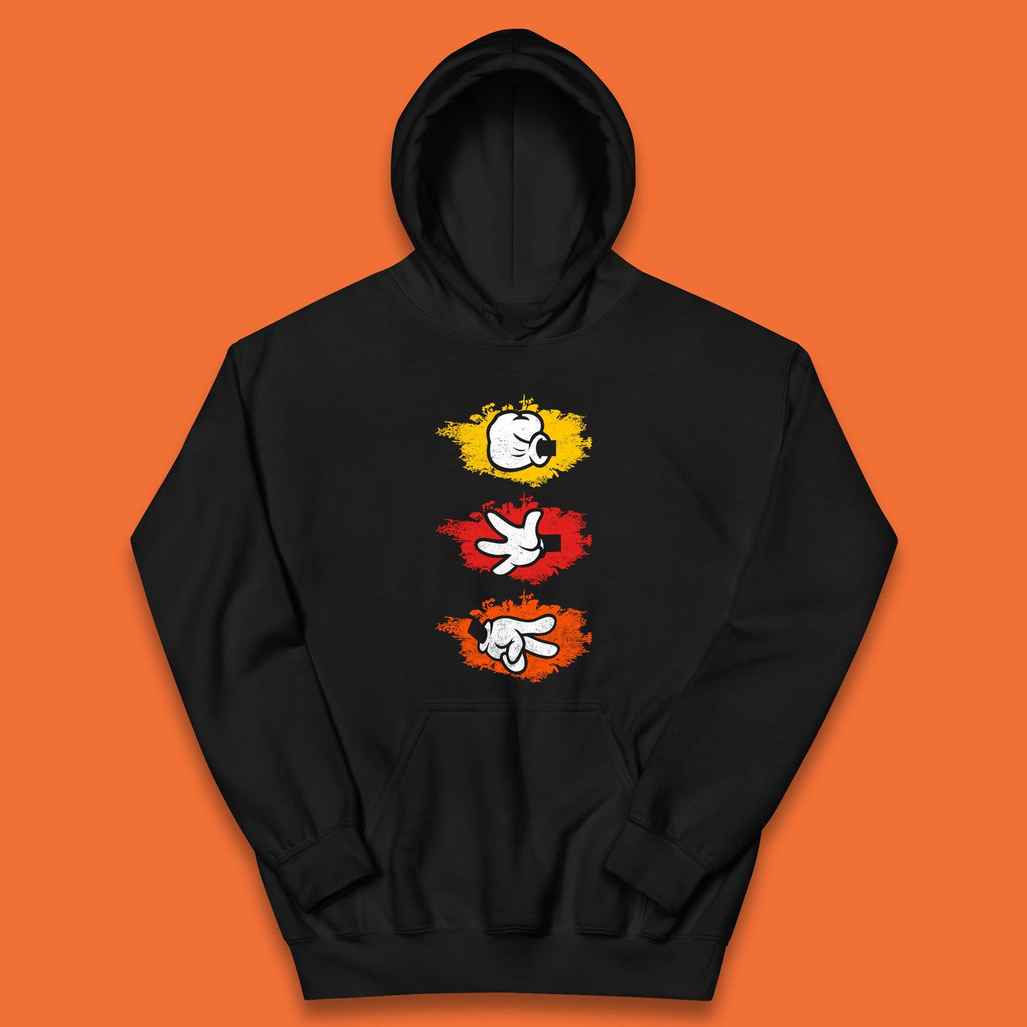 Cartoon Hands Rock Paper Scissor Hand Game Disney Mickey Mouse Minnie Mouse Hands Kids Hoodie