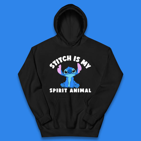 Stitch Is My Spirit Animal Disney Spirit Lilo & Stitch Cartoon Character Ohana Stitch Lover Kids Hoodie