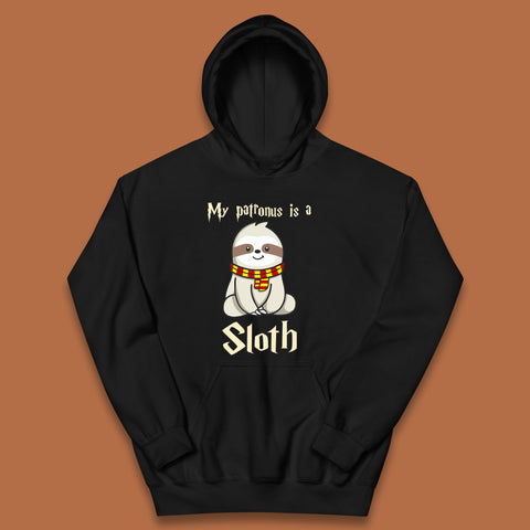 My Patronus Is A Sloth Harry Potter Sloth Funny Magical Wizard And Sloth Lover Lazy Days Humorous Kids Hoodie