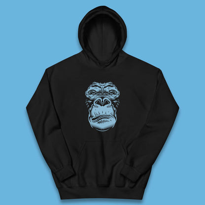 Angry Gorilla Face Scary Wild Angry Monkey Kids Hoodie