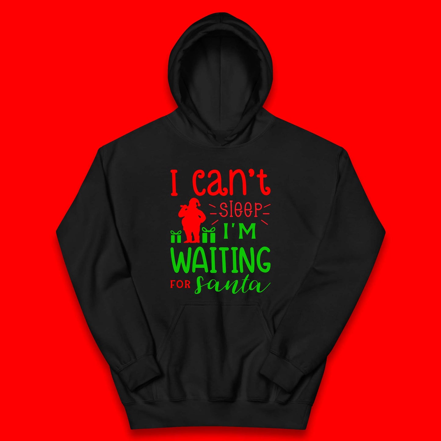 Christmas Waiting For Santa Kids Hoodie