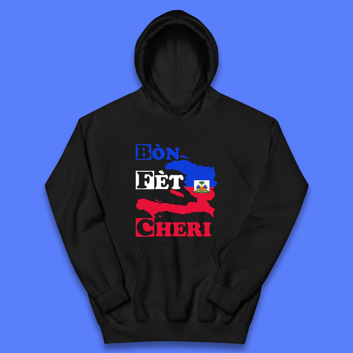 Bon Fet Cheri Haiti Map Kids Hoodie