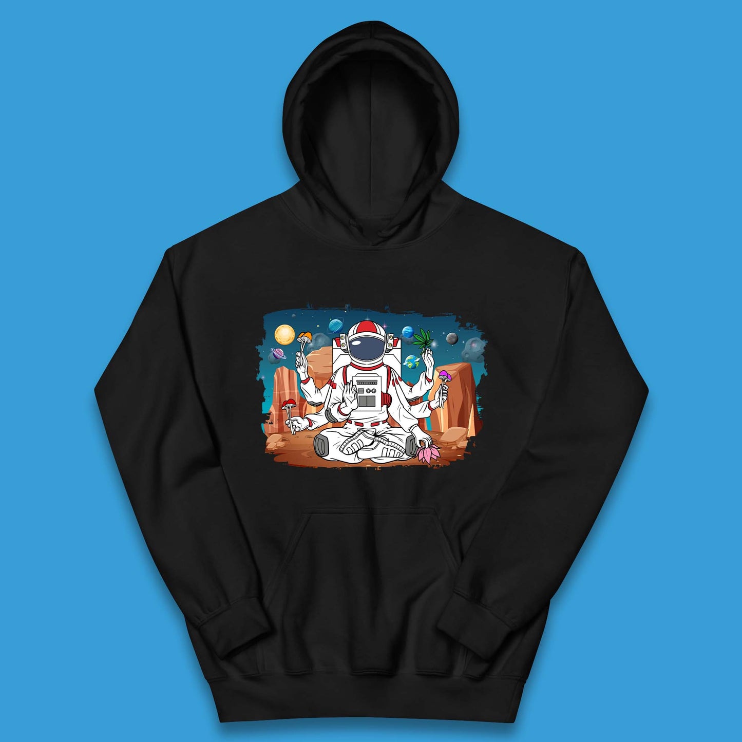 Meditating Astronaut Yoga Kids Hoodie