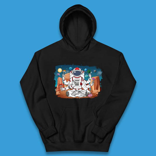 Meditating Astronaut Yoga Kids Hoodie