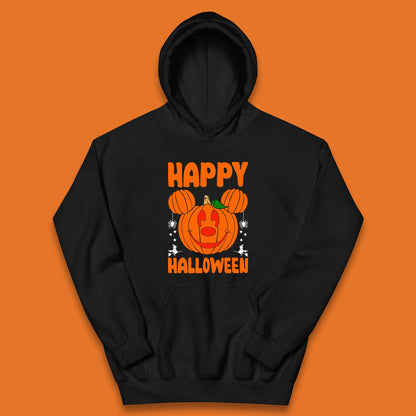 Happy Halloween Disney Mickey Mouse Jack-o-lantern Pumpkin Face Horror Scary Disney Trip Kids Hoodie