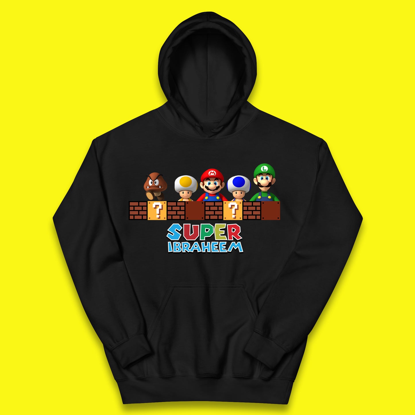 Personalised Super Mario Game Series Your Name Mario Bros Luigi Toad Mega Goomba Mario Kids Hoodie