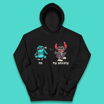 Disney Ohana Funny Me My Anxiety Ohana Lilo & Stitich Disneyland Cartoon Character Walt Disney Kids Hoodie